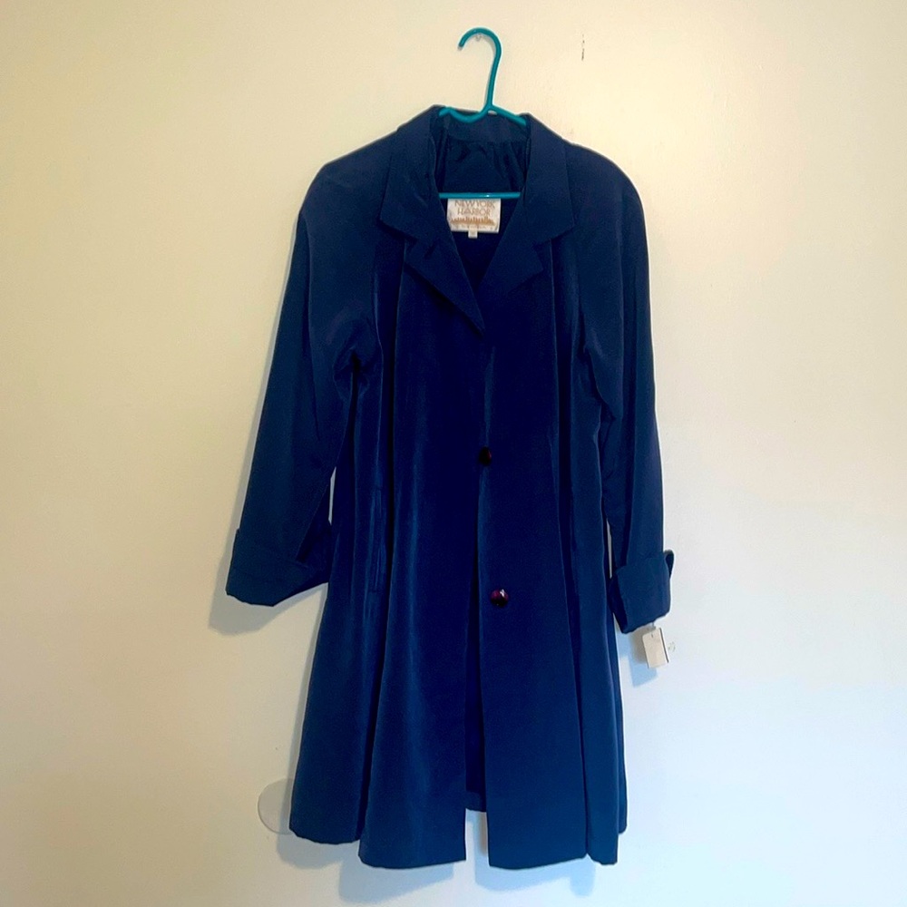 New York Harbor From Andrea | Navy Trench Coat